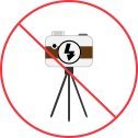 no tripods or flash pictograph