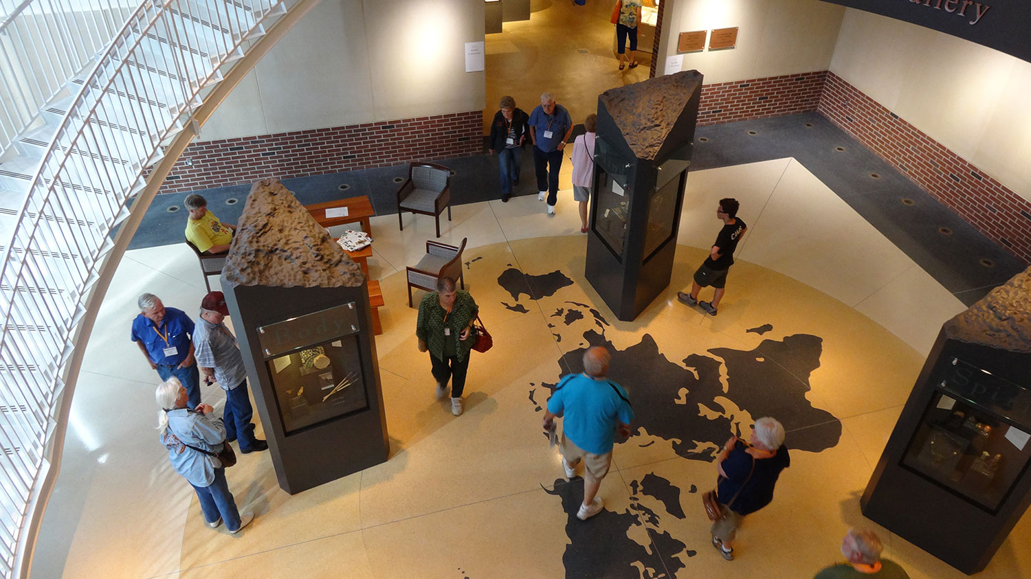 Overhead photo of visitors in Central Core Gallery
